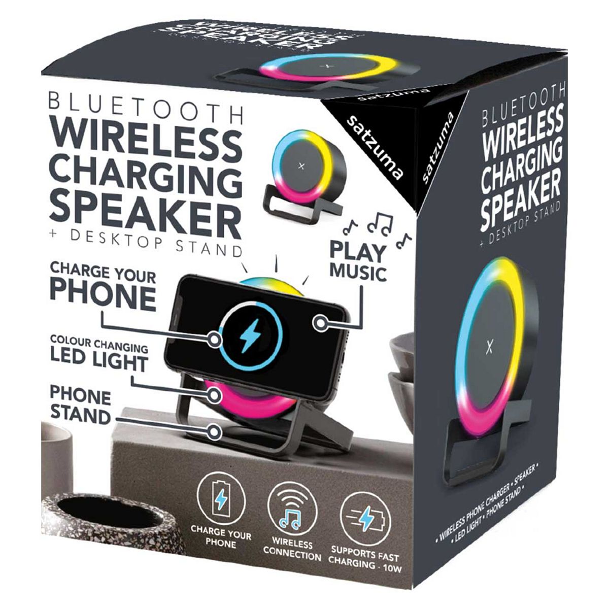 Satzuma Wireless Charging Bluetooth Led Speaker