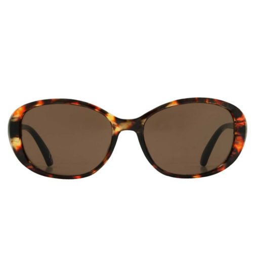 Boots Ladies Tort Contrast Temple Oval Suglasses