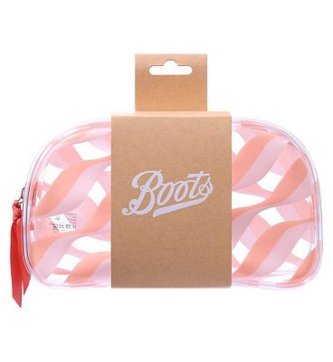 Boots small cosmetic clear PVC bag flow formations