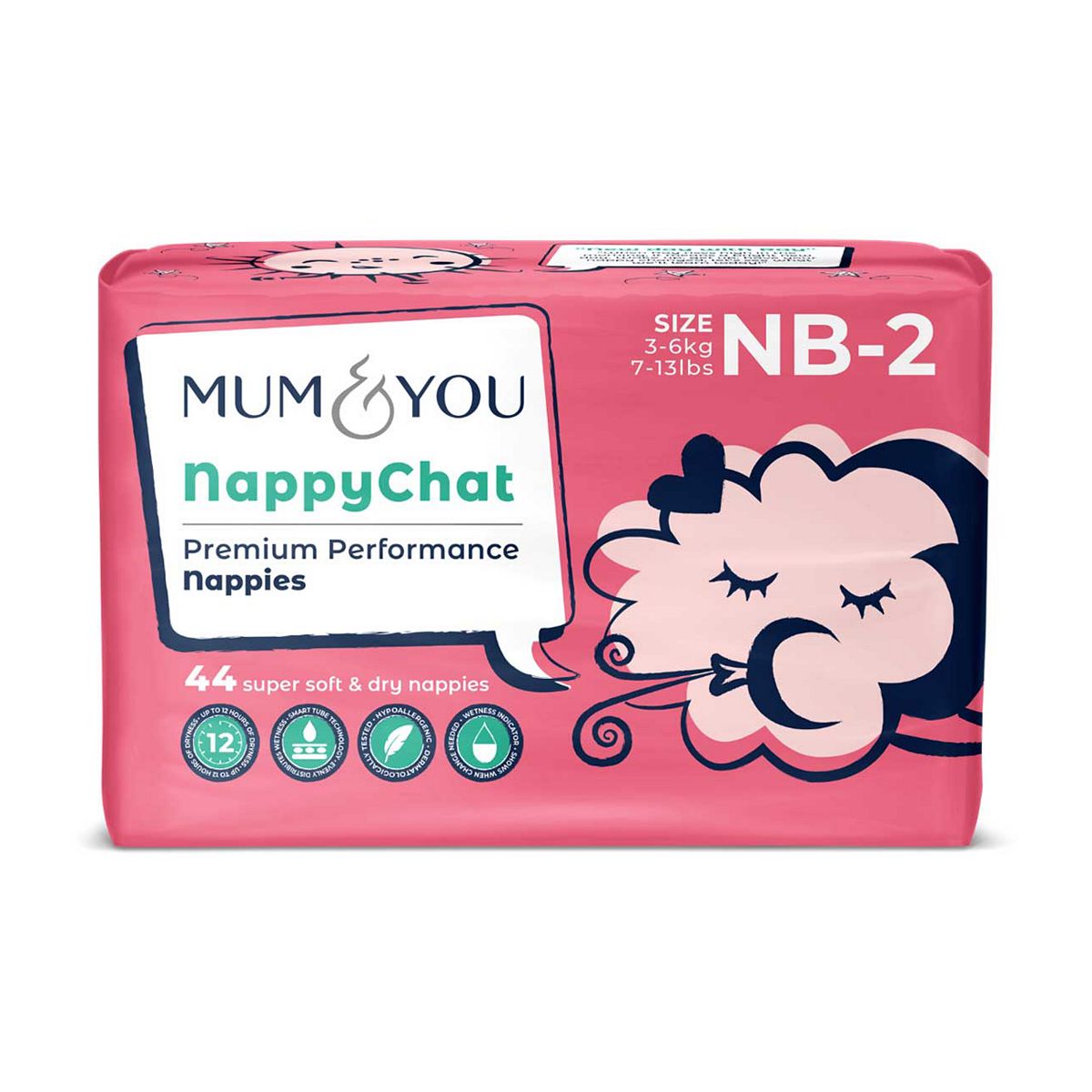 Mum & You Nappychat Premium Performance Eco Nappies Size 2 44S