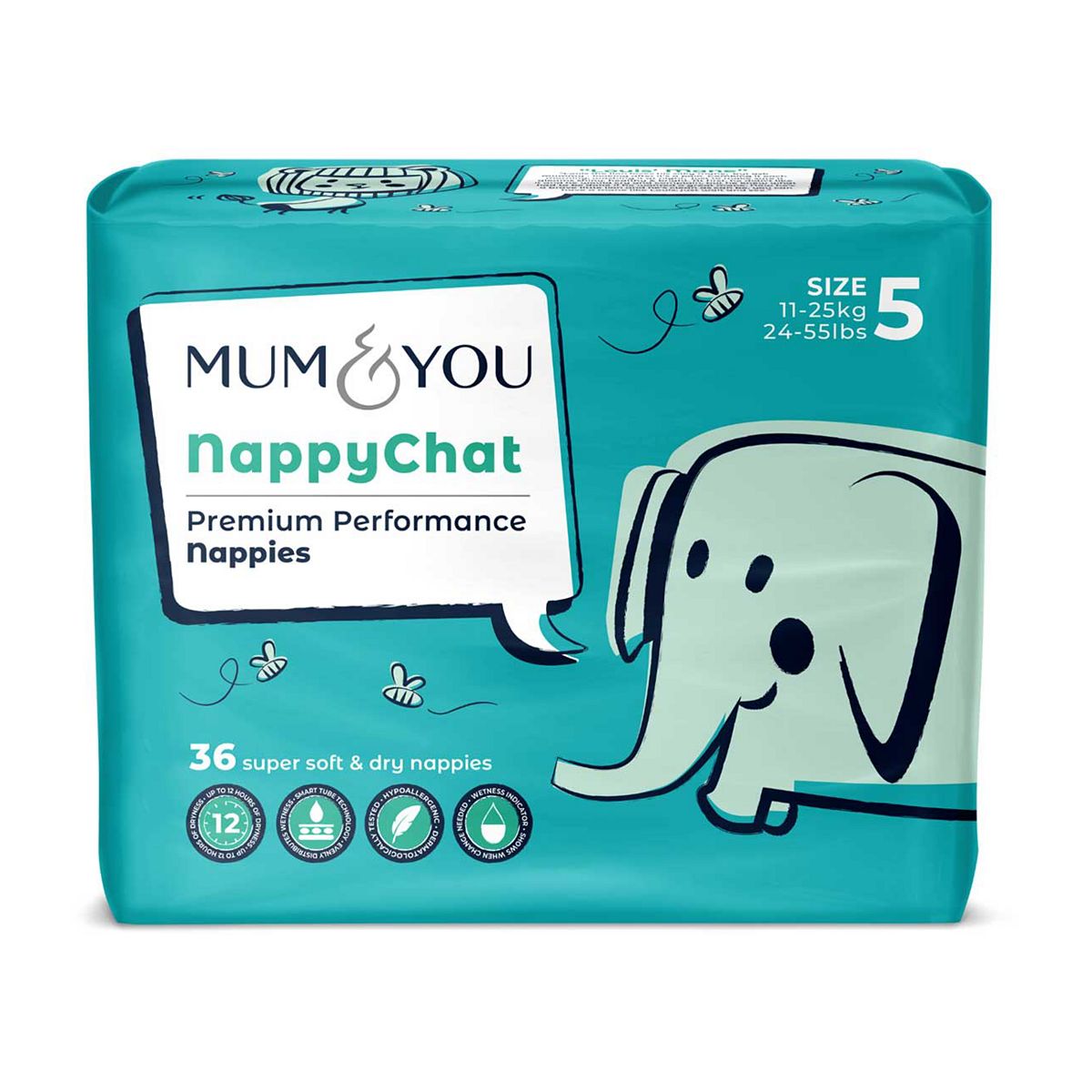 Mum & You Nappychat Premium Performance Eco Nappies Size 5 36S