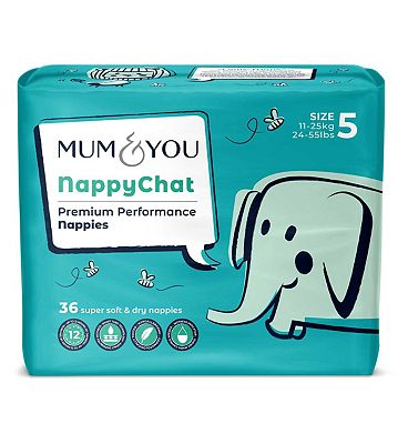 Mum & You Nappychat Premium Performance Eco Nappies Size 5 36s