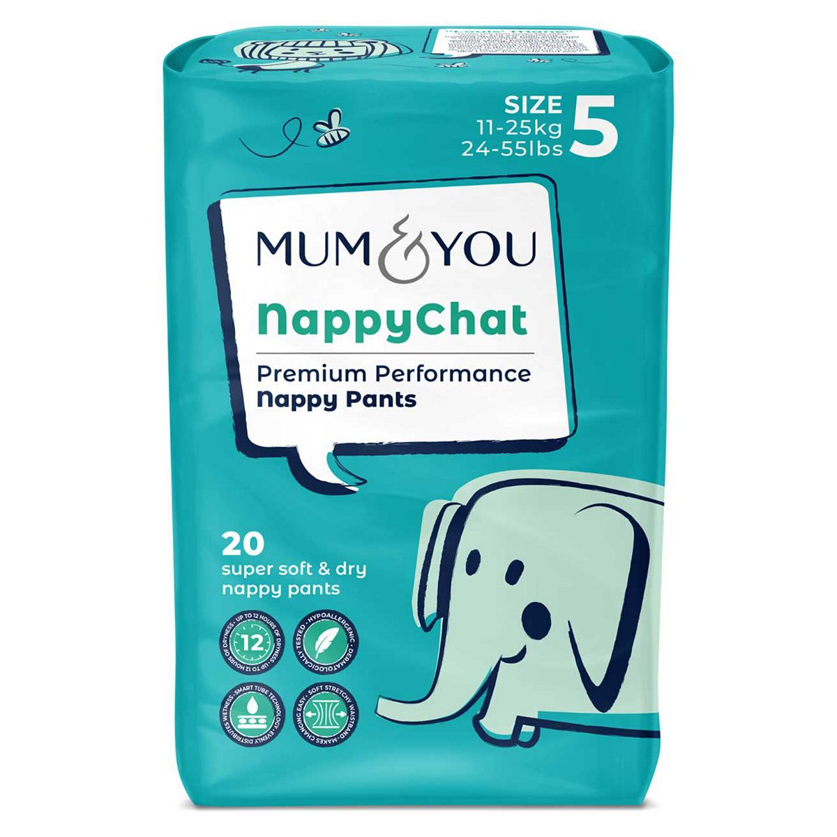 Mum & You Nappychat Premium Performance Eco Nappy Pants Size 5 20S