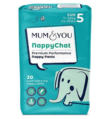 Mum & You Nappychat Premium Performance Eco Nappy Pants Size 5 20s