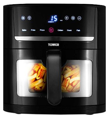 Tower 6L Vortx SpaceSaver Air Fryer Black Digital with Window