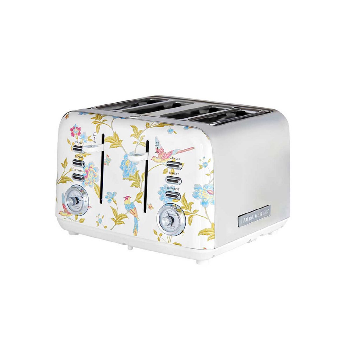Laura Ashley 4 Slice Toaster Elveden White Silver