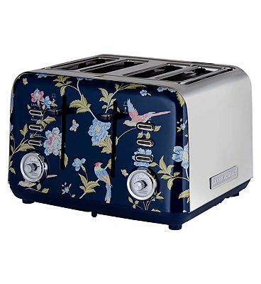 Laura Ashley 4 Slice Toaster Elveden Blue Silver