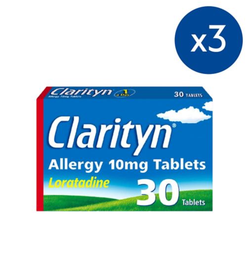 Clarityn Allergy (Loratadine) 30s;Clarityn Allergy 10mg Tablets - 3 x 30 Tablet Bundle;Clarityn Allergy 10mg Tablets - 30s