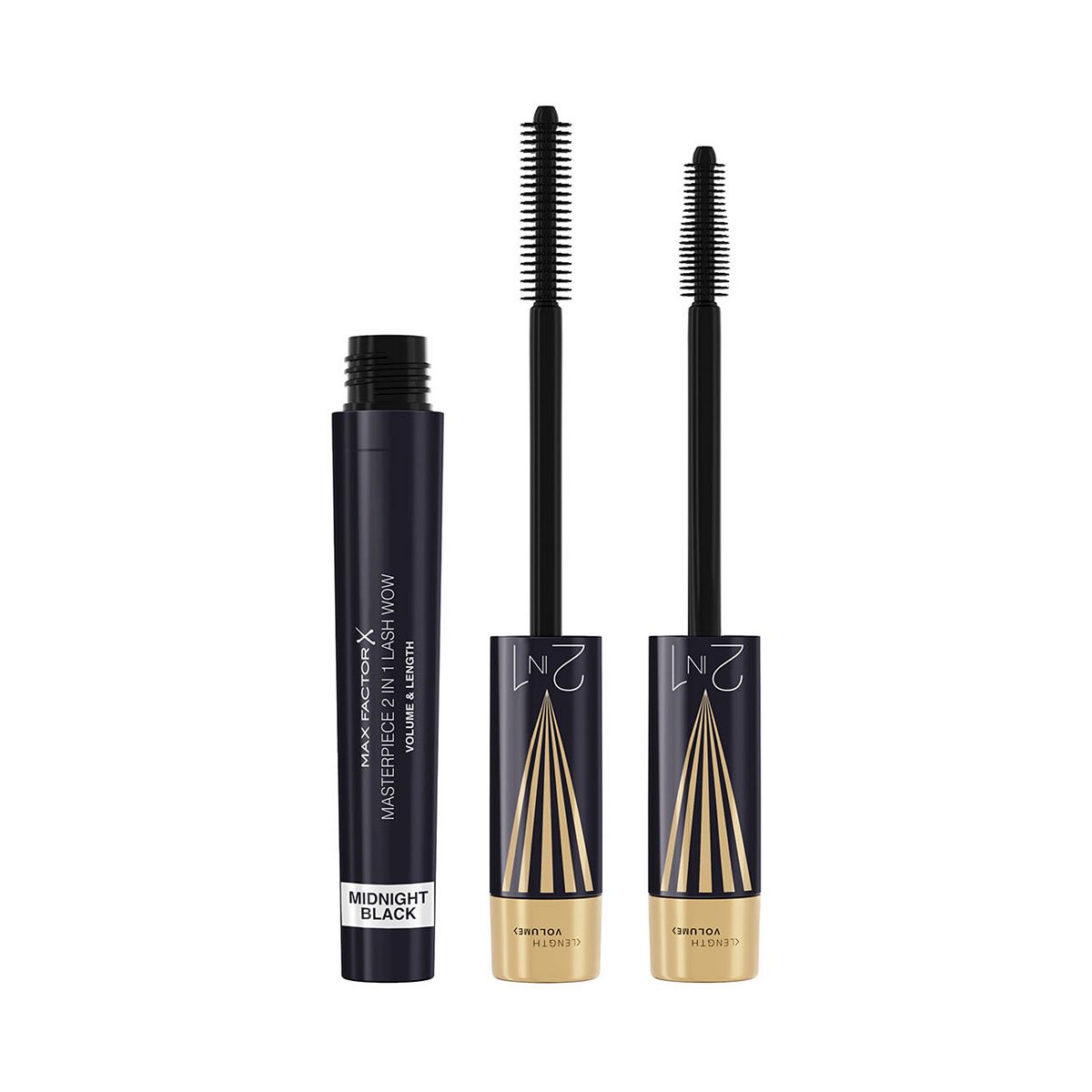 Max Factor Masterpiece 2 In 1 Lash Wow Volume & Length Mascara, Midnight Black