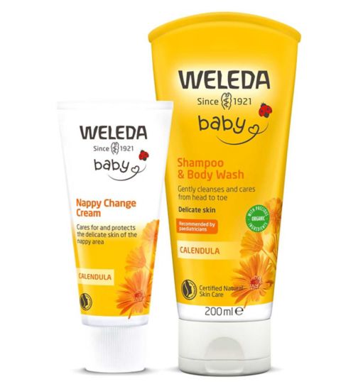 Weleda Baby Skincare Essentials Bundle;Weleda Calendula Nappy Cream 75ml;Weleda Calendula Nappy Cream 75ml;Weleda Calendula Shampoo & Body Wash 200ml;Weleda Calendula Shampoo & Body Wash 200ml