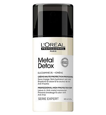 L'Oreal Professional Metal Detox Leave-in Cream 100ml. Stop hair breakage. Heat protection and Anti-