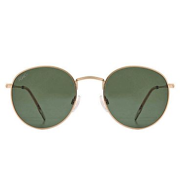 FG&Co snglss shny ple gld w sld grn lns