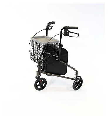 NRS Healthcare 3 Wheel Steel Rollator Silver