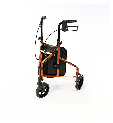 NRS Healthcare 3 Wheel Aluminium Rollator Orange