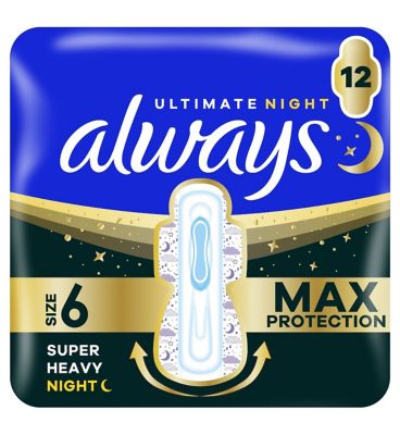 Always Ultra Sanitary Towels Secure Ultimate Night (Size 6) With