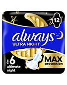 Always Maxi Profresh Night Sanitary Towels Without Wings x9