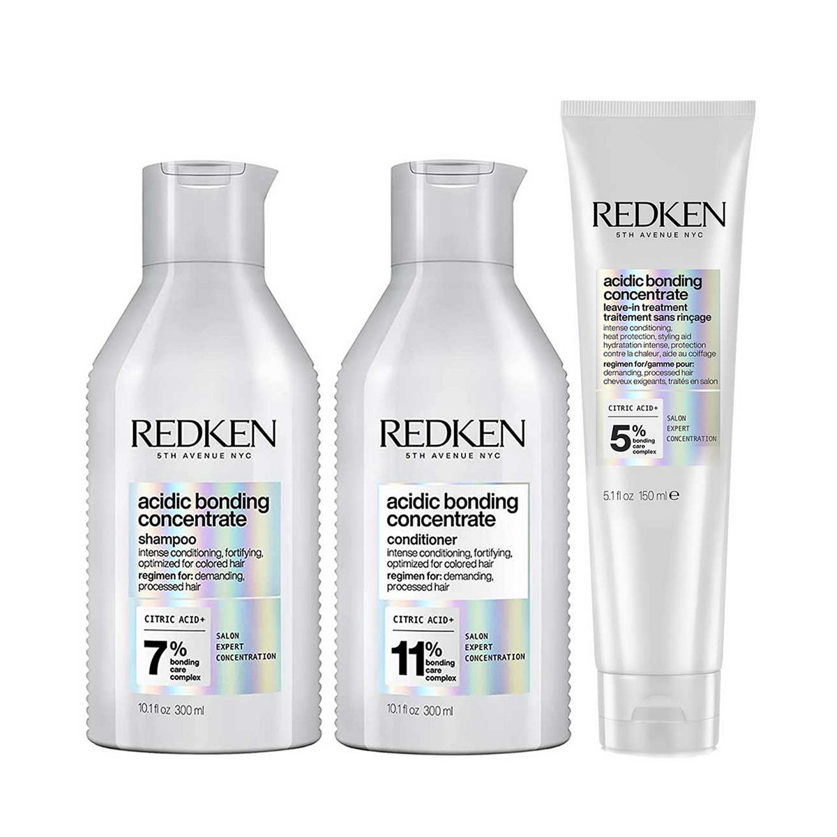 Redken Acidic Bonding Concentrate Shampoo, Conditioner And Leave In Bundle