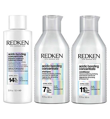 Redken Acidic Bonding Concentrate Intensive Pre Treatment Shampoo Conditioner Bond Repair Bundle