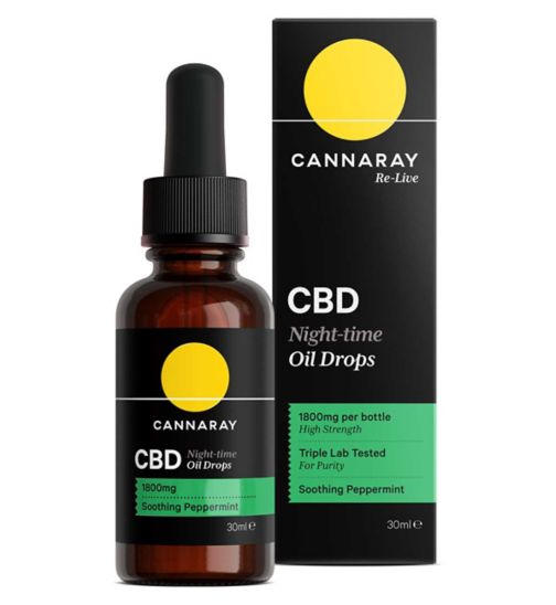 Cannaray Night-Time CBD Oil Drops 1800mg - 30ml