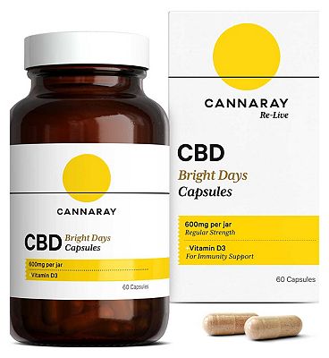 Cannaray Bright Days CBD Capsules 600mg - 60 Capsules