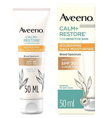 Aveeno Face CALM+RESTORE Nourishing Daily Moisturiser with Sheer Tint SPF30 50ml