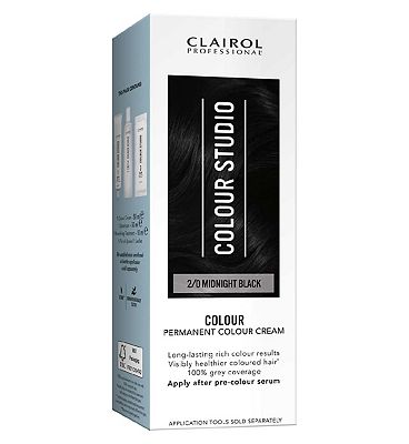 Clairol Colour Studio Step 2 Permanent Colour Cream 2/0 Midnight Black 50ml