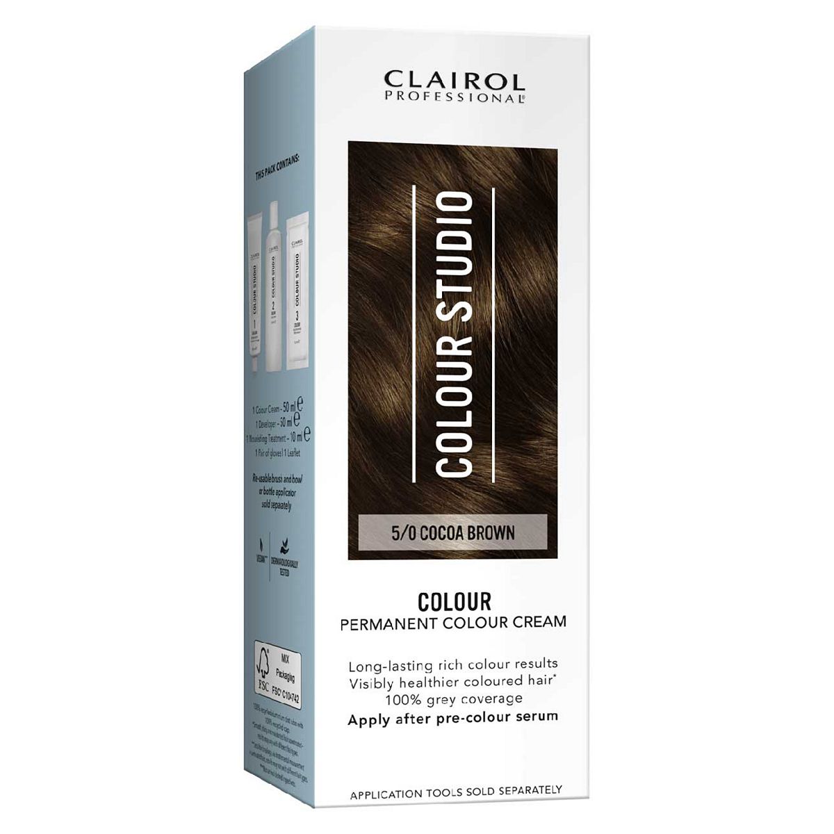 Clairol Colour Studio Step 2 Permanent Cream 5/0 Cocoa Brown 50ml