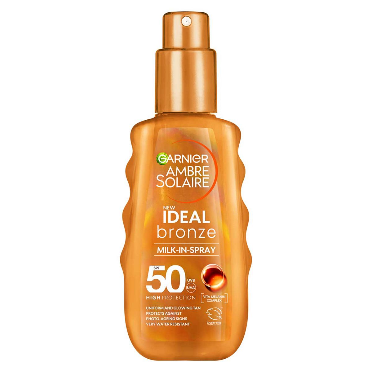 Garnier Ambre Solaire Ideal Bronze Sun Cream Milk-In Spray Spf50 150ml