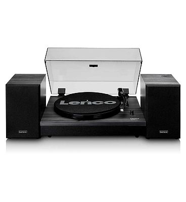 Lenco LS-300BK Turntable And Hi Fi Speakers - Black