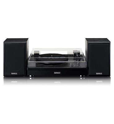 Lenco LS-101BK Turntable and Hi Fi speakers - Black