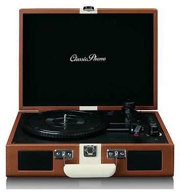 Lenco TT-120BNWH Suitcase Turntable With BT - Brown/White