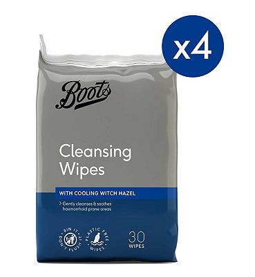 Boots Haemorrhoid Cleansing Wipes - 4 Packs Of 30 Wipes Bundle
