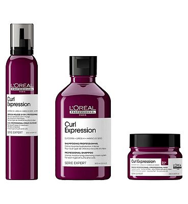 L’Oral Professionnel Serie Expert Curl Expression Shampoo, Rich Mask & Mousse Routine For Curly and Coily Hair
