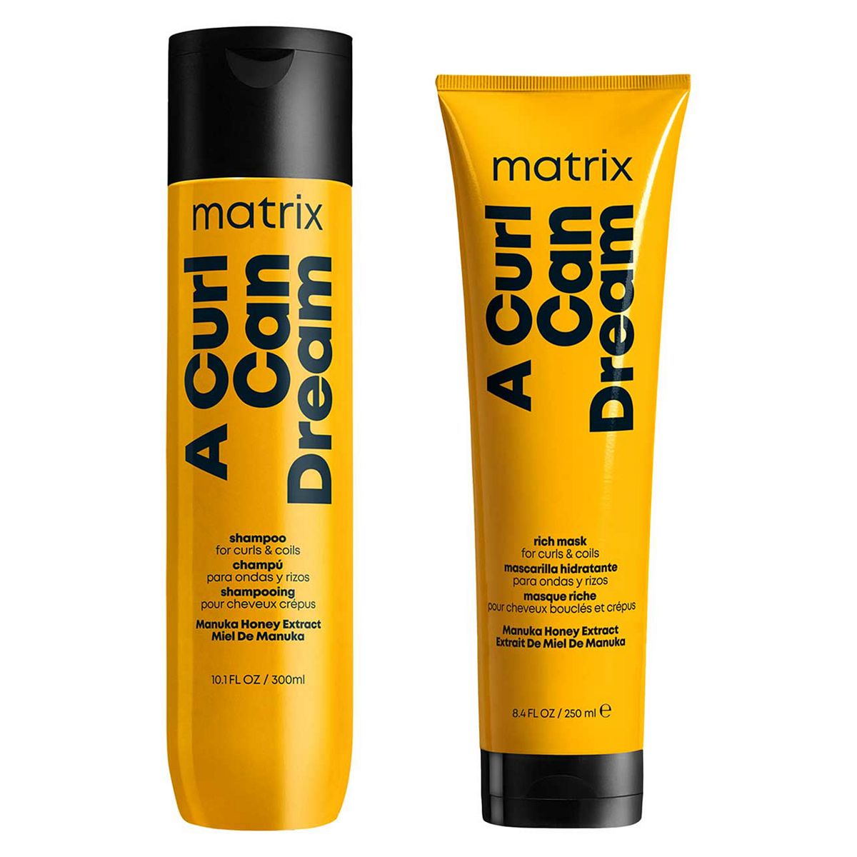 Matrix A Curl Can Dream Cleansing Shampoo And Mask With Manuka Honey Extract For Curls Coils