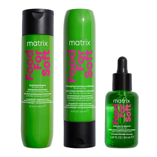Matrix Food for Soft Oil 50ml;Matrix Food for Soft Shampoo 300ml;Matrix Food for Soft Shampoo, Conditioner & oil with Avocado Oil & Hyaluronic Acid for Dry Hair;Matrix Total Results Food For Soft Conditioner 300ml;Matrix food for soft oil 50ml;Matrix food for soft shampoo 300ml;Matrix total results food cond soft 300m