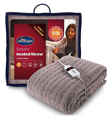 Silentnight Luxury Heated Throw Grey