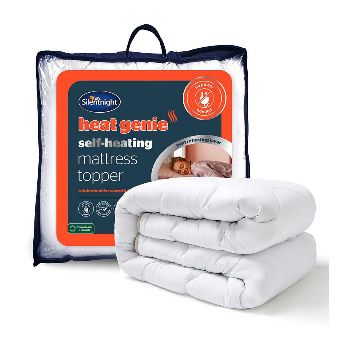 Silentnight Heat Genie Self Heating Mattress Topper Double