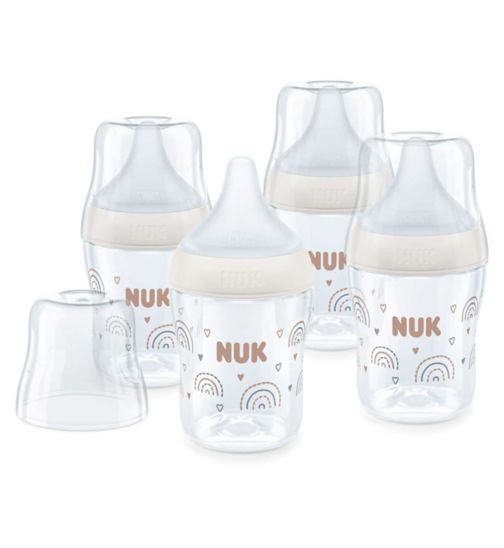 NUK Perfect Match silicone bottle 150ml 0+ months - 4PK Rainbow