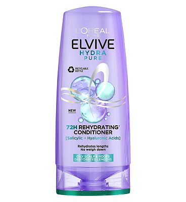 LOral Paris Elvive Hydra Pure 72h Rehydrating Conditioner for Oily Scalp & Dehydrated Lengths 200ml