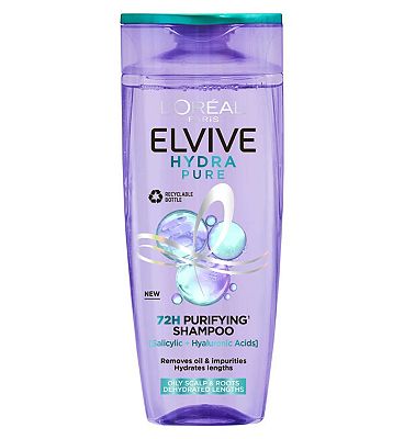 LOral Paris Elvive Hydra Pure 72h Purifying Shampoo for Oily Scalp & Dehydrated Lengths 250ml