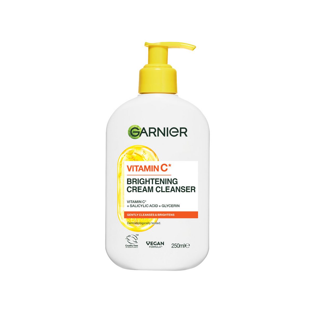 Garnier Vitamin C Brightening Cleanser, Hydrates, Brightens, Cleanses For Glowing Skin,250 Ml, 250Ml Cream