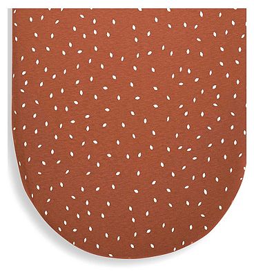 The Little Green Sheep Organic Moses Basket Fitted Sheet - Terracotta Rice Print