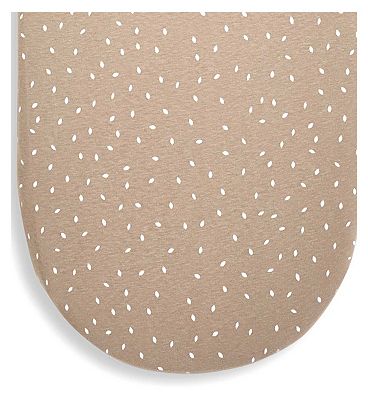 The Little Green Sheep Organic Moses Basket Fitted Sheet - Truffle Rice Print