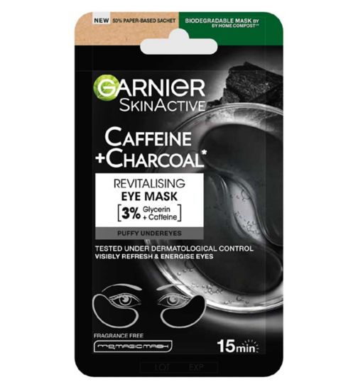 Garnier Depuffing Eye Mask with Bamboo Charcoal - For Puffy Undereyes