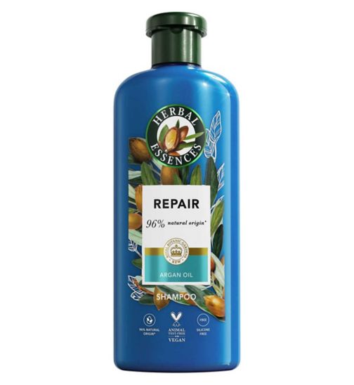 Herbal Essences Argan Oil Repair Shampoo 350ml to Nourish Damaged Hair, Silicone Free