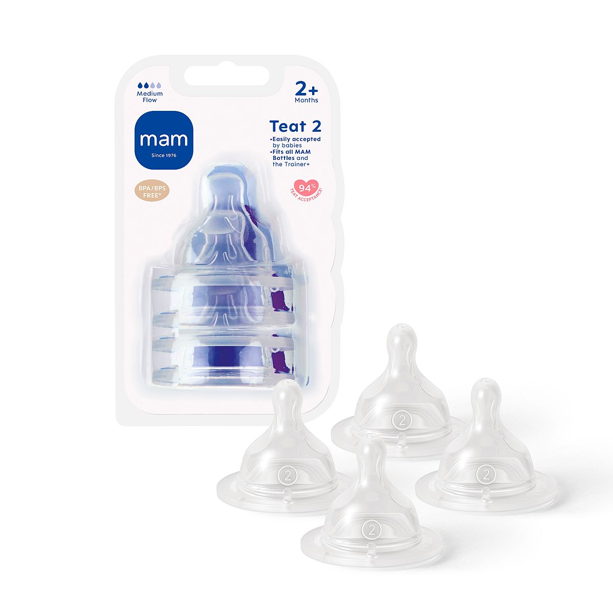 MAM Teats Size 2 | 4 Pack | Medium Flow | Fits All Bottles 2, Clear - Image 5