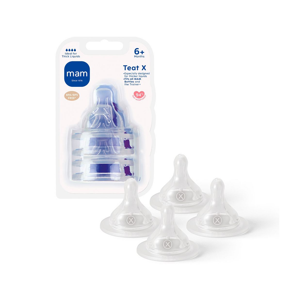 Mam Extra Fast Flow Teats Size X, 4 Pack