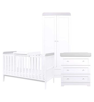 Tutti Bambini Rio 3 Piece Room Set - White/Dove Grey