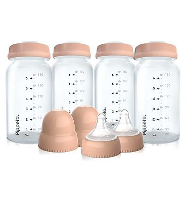 Pippeta Milk Storage Bottles Ash Rose 4 Pack