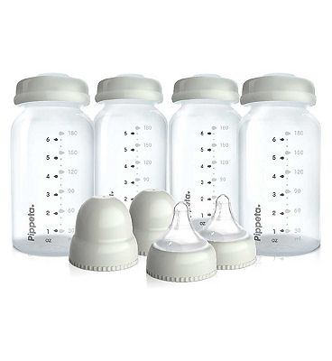 Pippeta Milk Storage Bottles Sea Salt 4 Pack